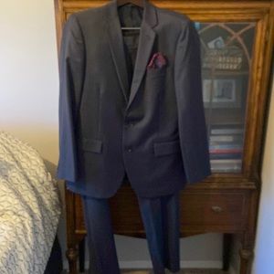 Slim blue suit coat and pant. J crew brand. Blue.